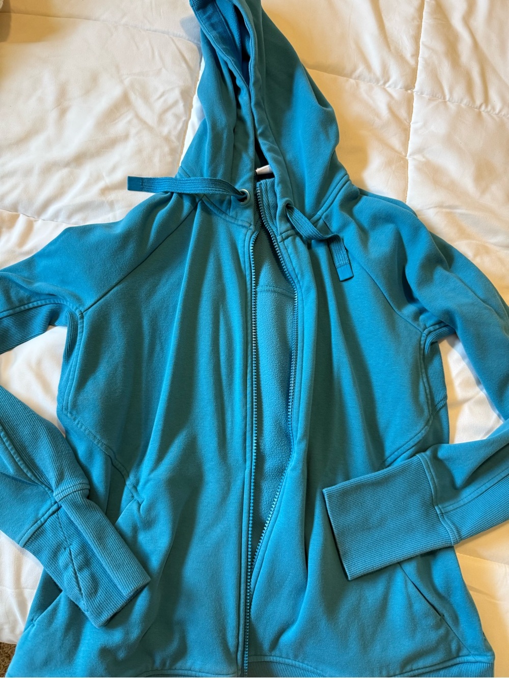 Blue Hooded Zip-Up Sweatshirt
